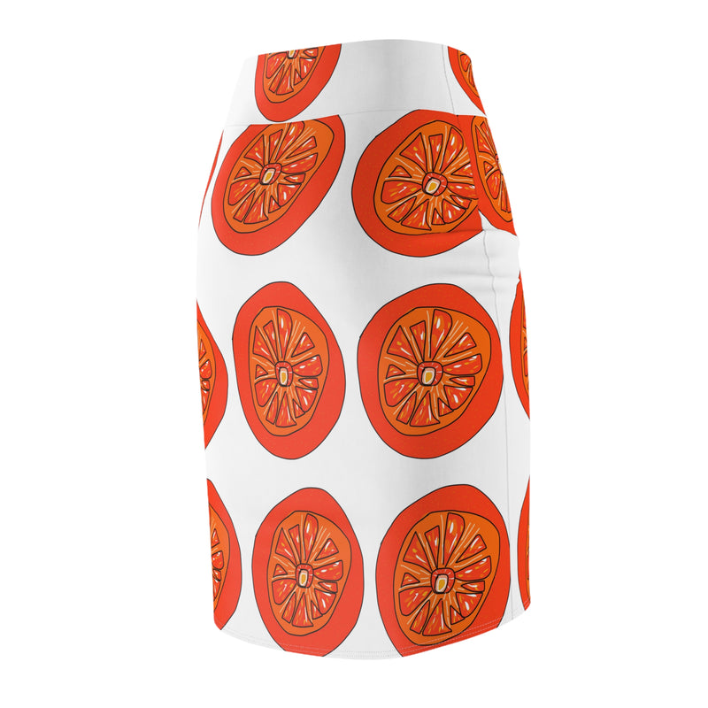 Tangie Orange Women's Pencil Skirt (AOP)