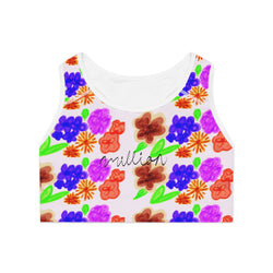 Floral Bold Pattern Sports Bra (AOP)