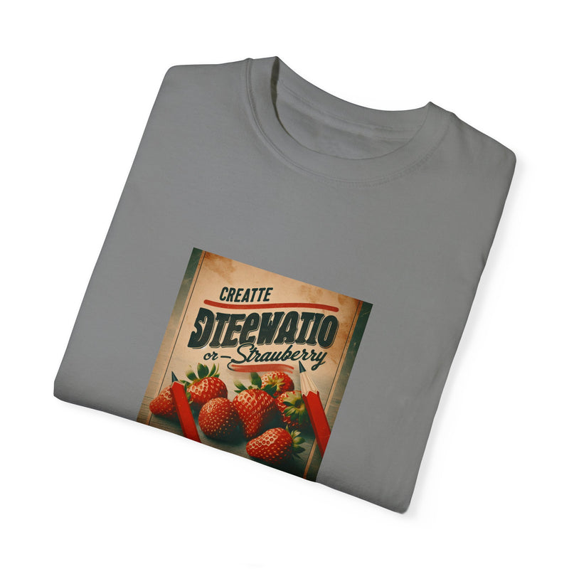 Strawberry Design Unisex Garment-Dyed T-shirt