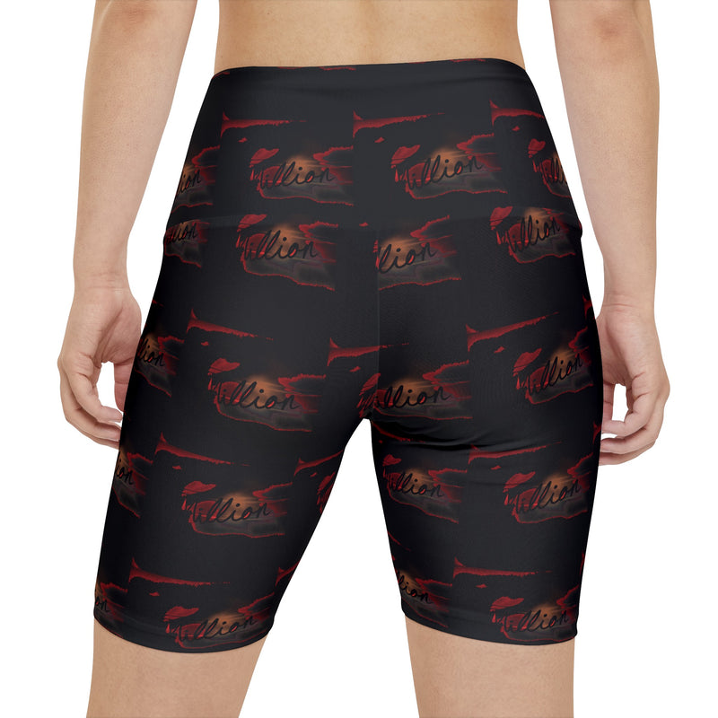 Fiery Million Pattern Print Women's Workout Shorts (AOP)