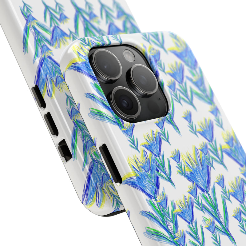 Blue Flower AOP Tough Phone Case