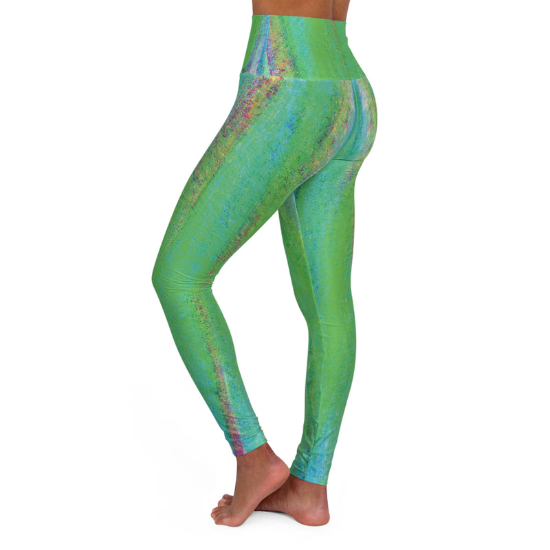 Paint Down Print High Waisted Yoga Leggings (AOP)