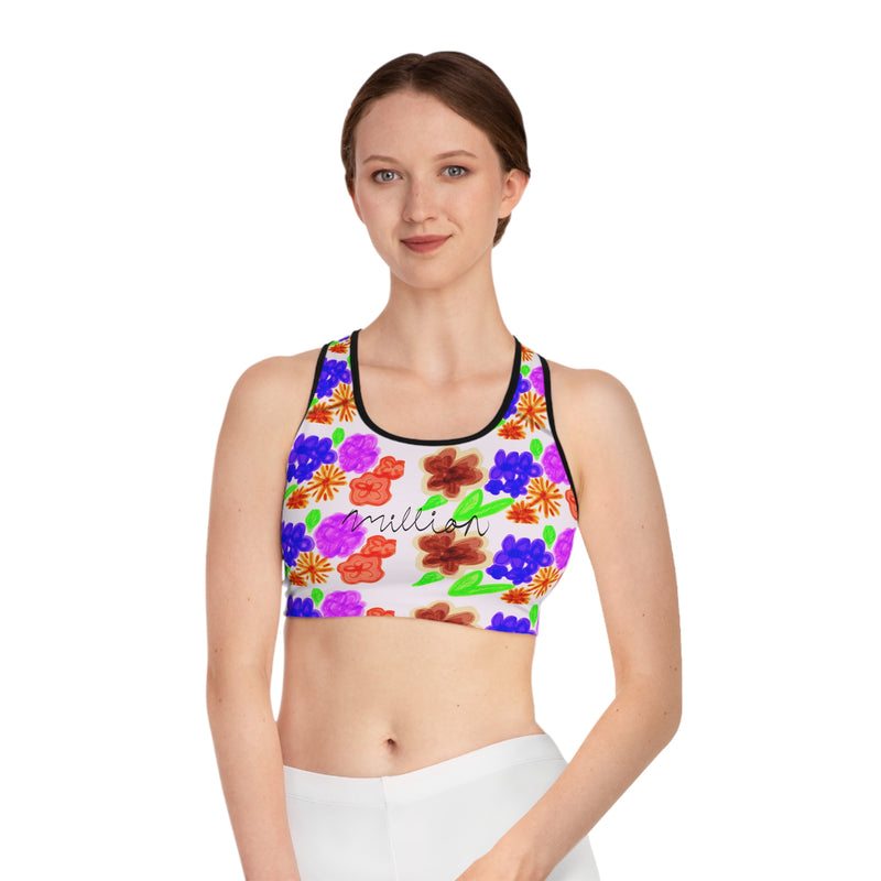 Floral Bold Pattern Sports Bra (AOP)