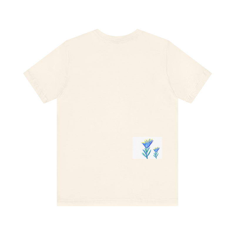 Blue Flower Unisex Jersey Short Sleeve Tee