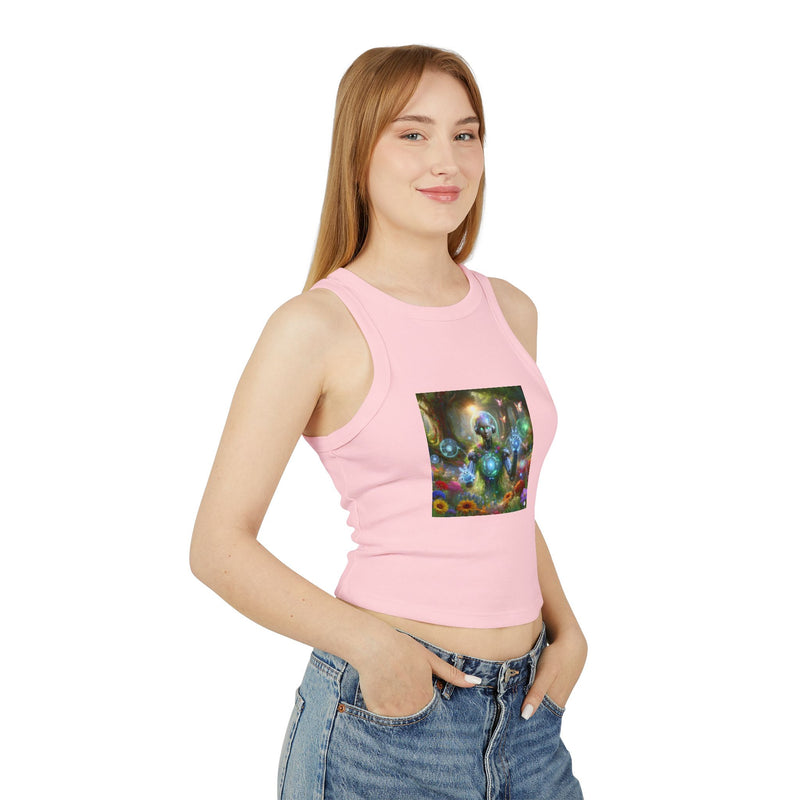 Glowing In The Garden Women's Micro Rib Racer Tank Top