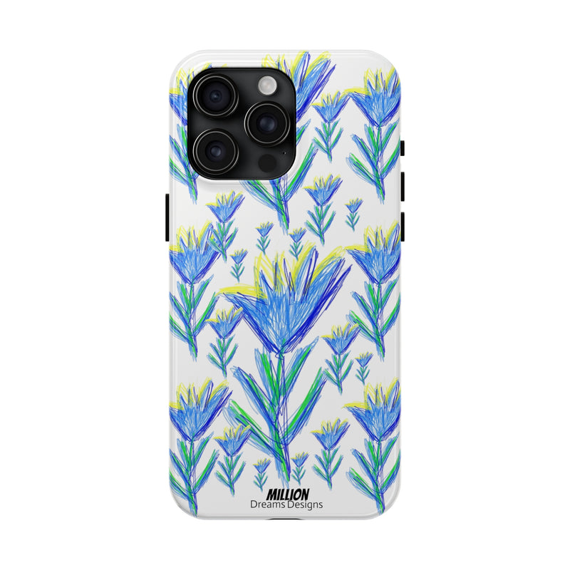 Blue Flower AOP Tough Phone Case