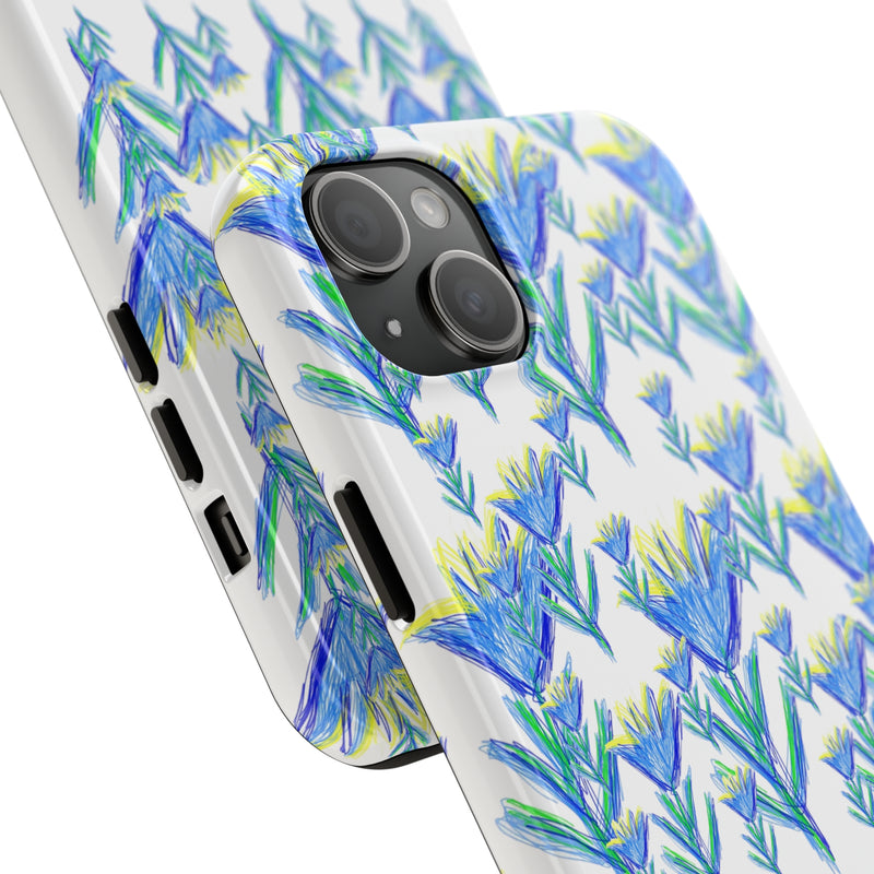 Blue Flower AOP Tough Phone Case