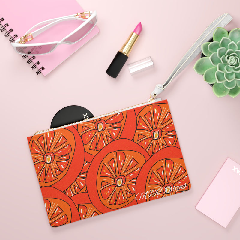 Tangie Orange Clutch Bag