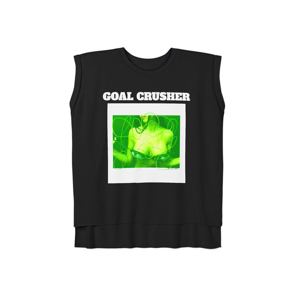 Sexy Goal Crusher Women’s Flowy Rolled Cuffs Muscle Tee