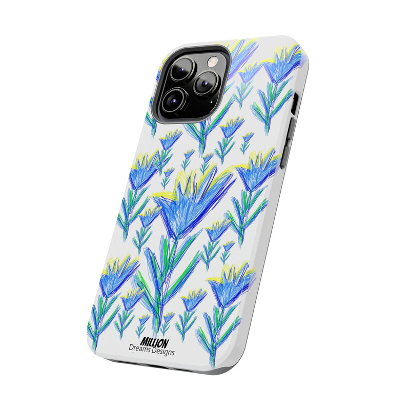 Blue Flower AOP Tough Phone Case