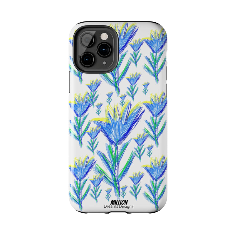 Blue Flower AOP Tough Phone Case