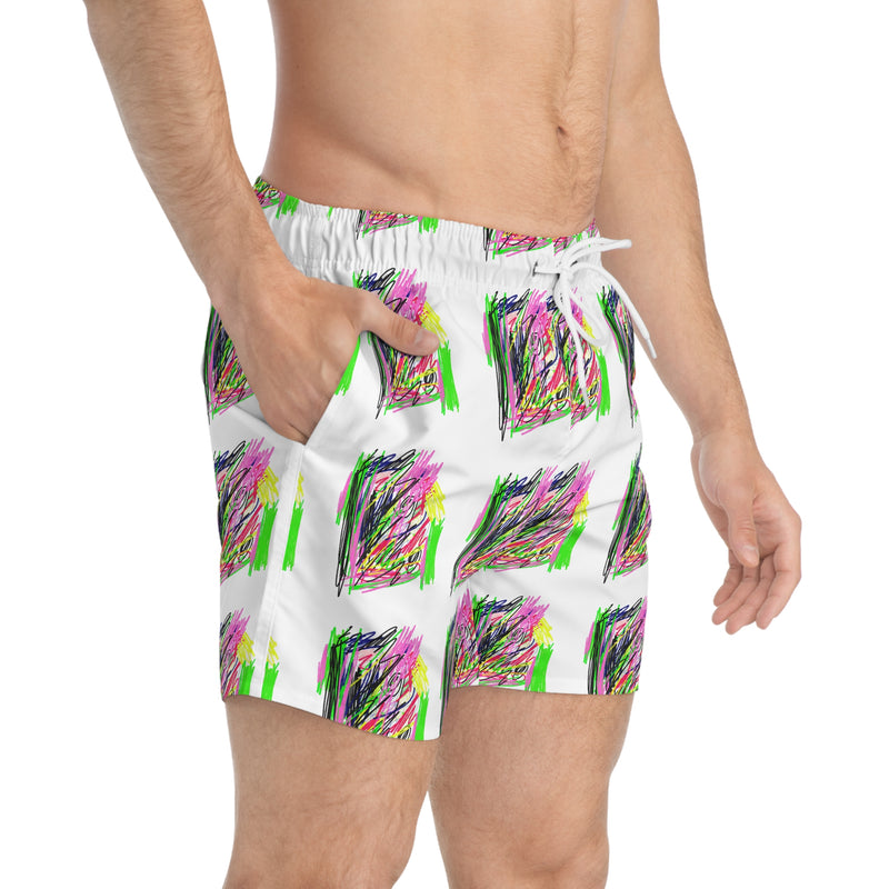 Scribble Art Swim Trunks (AOP)