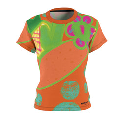 Neon Beach Vibe Women's Cut & Sew Tee (AOP)