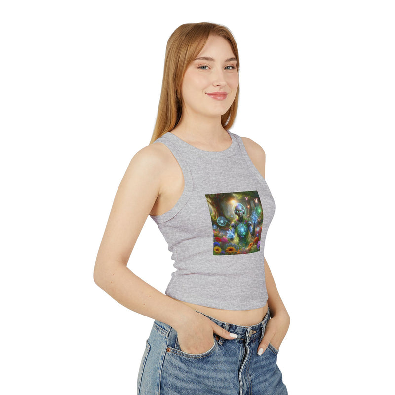 Glowing In The Garden Women's Micro Rib Racer Tank Top