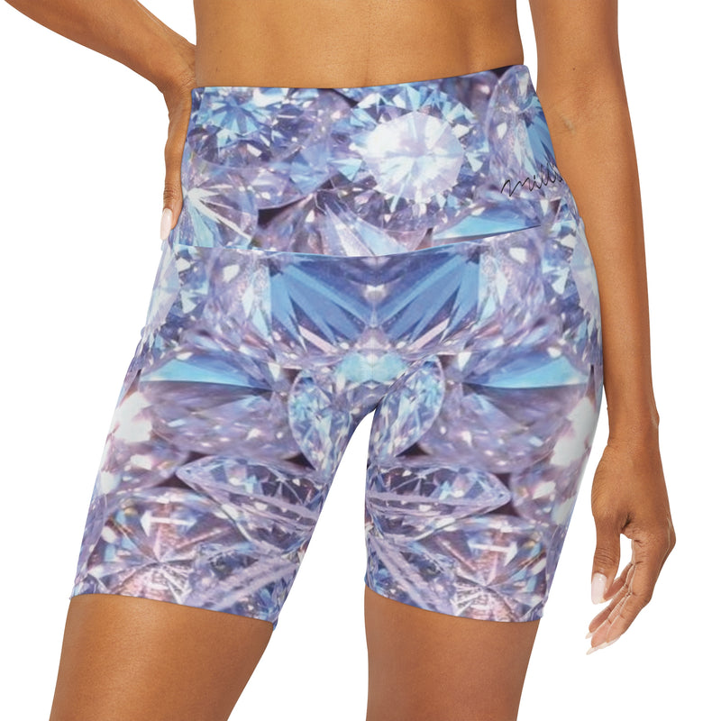 Shine Bright Like A Diamond High Waisted Yoga Shorts (AOP)