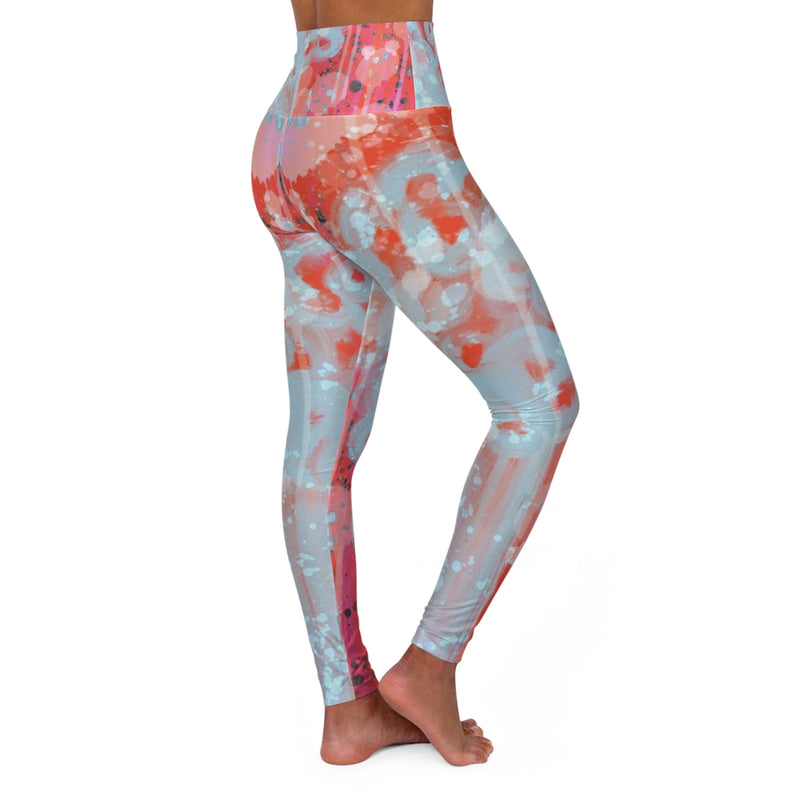 Ice Glaze Portrait Waisted Yoga Leggings (AOP)