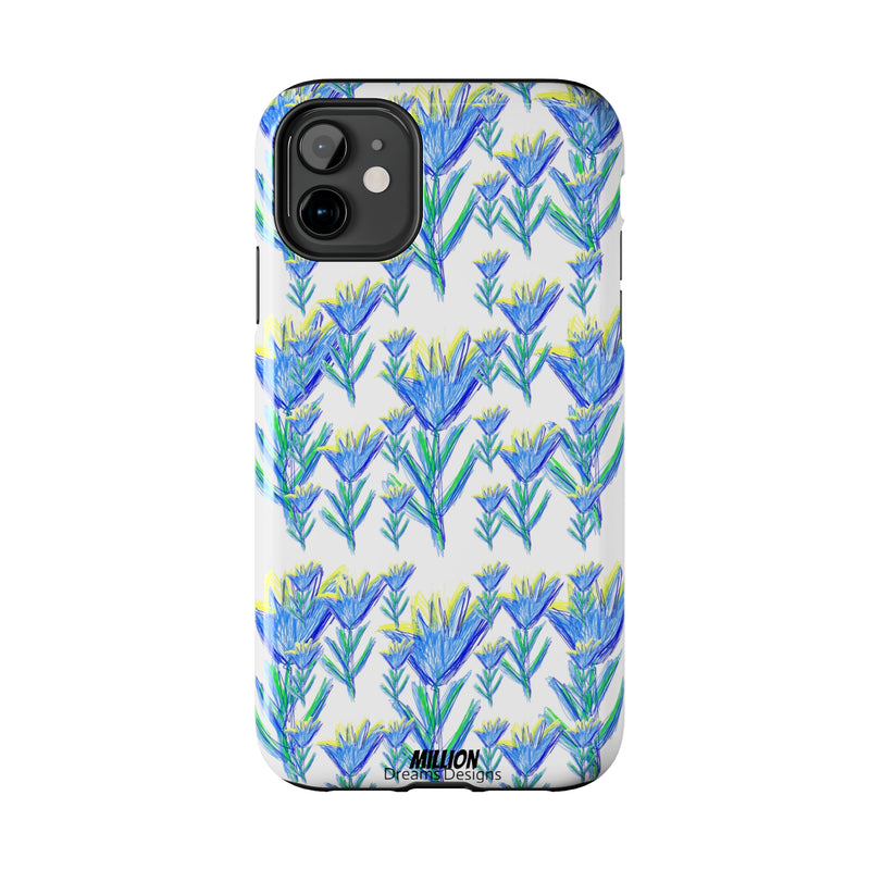 Blue Flower AOP Tough Phone Case