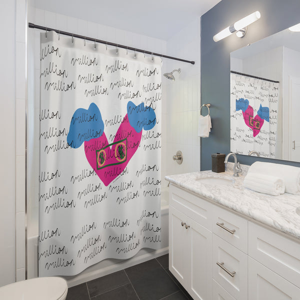 Success Is Inevitable 2.0  Heart Graphic Shower Curtain