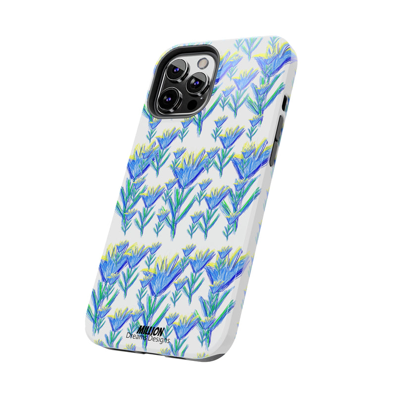 Blue Flower AOP Tough Phone Case