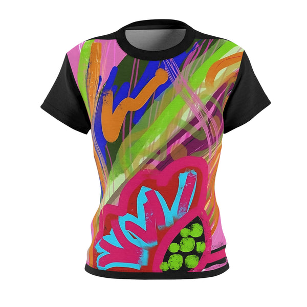 Abstract Frenzy Print Style 1 Women's Cut & Sew Tee (AOP)