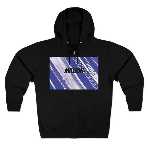 Blue Lines & Skull Design Unisex Zip Hoodie