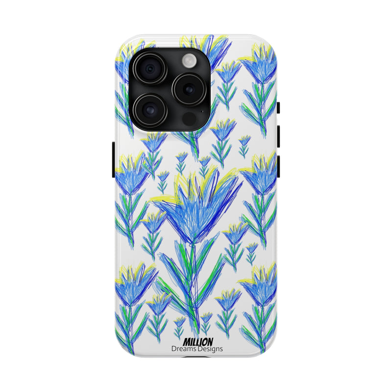 Blue Flower AOP Tough Phone Case