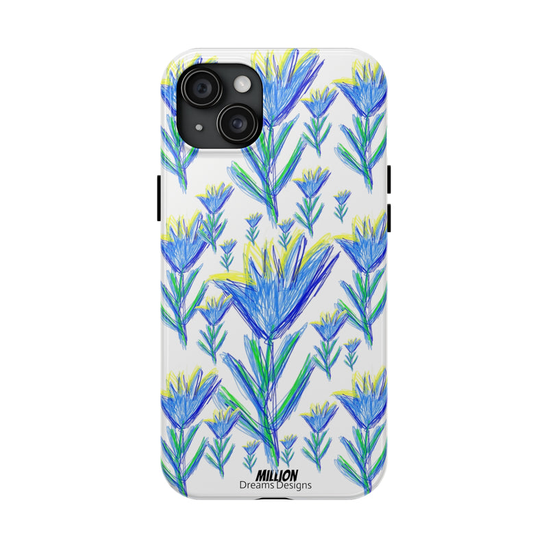 Blue Flower AOP Tough Phone Case