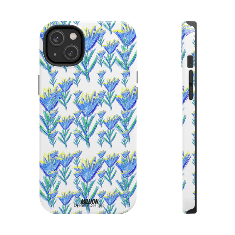 Blue Flower AOP Tough Phone Case