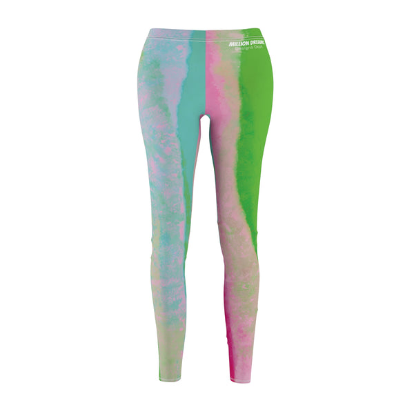 Pretty Neon Stripes Women's Cut & Sew Casual Leggings (AOP)