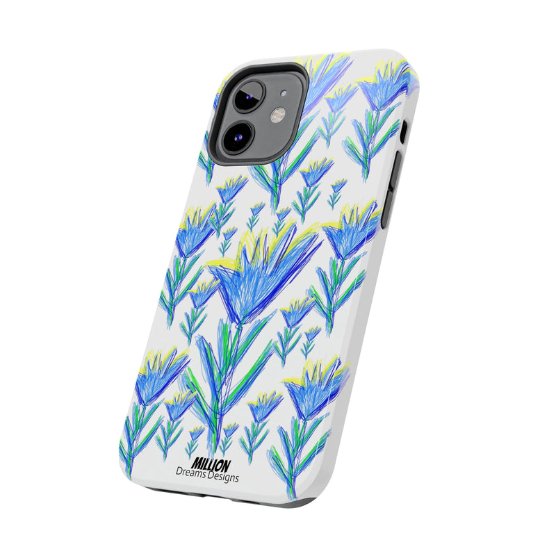 Blue Flower AOP Tough Phone Case