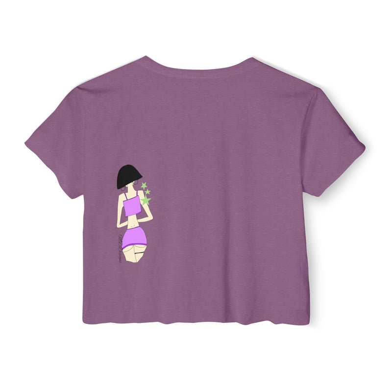 Sexy Girl in Purple Women's Festival Crop Top