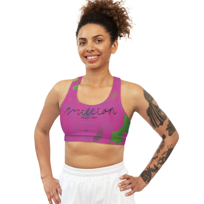 Sketch & Pink Design Seamless Sports Bra (AOP)