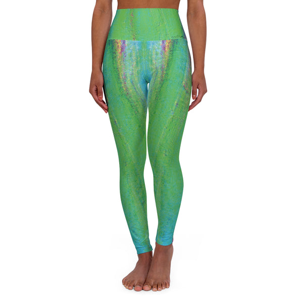 Paint Down Print High Waisted Yoga Leggings (AOP)