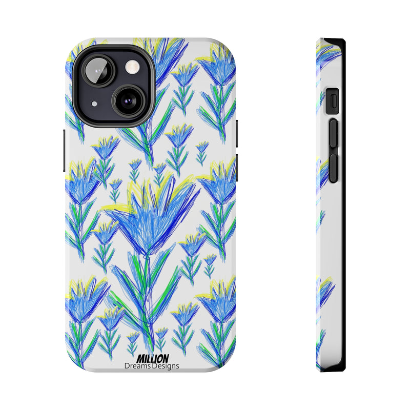 Blue Flower AOP Tough Phone Case