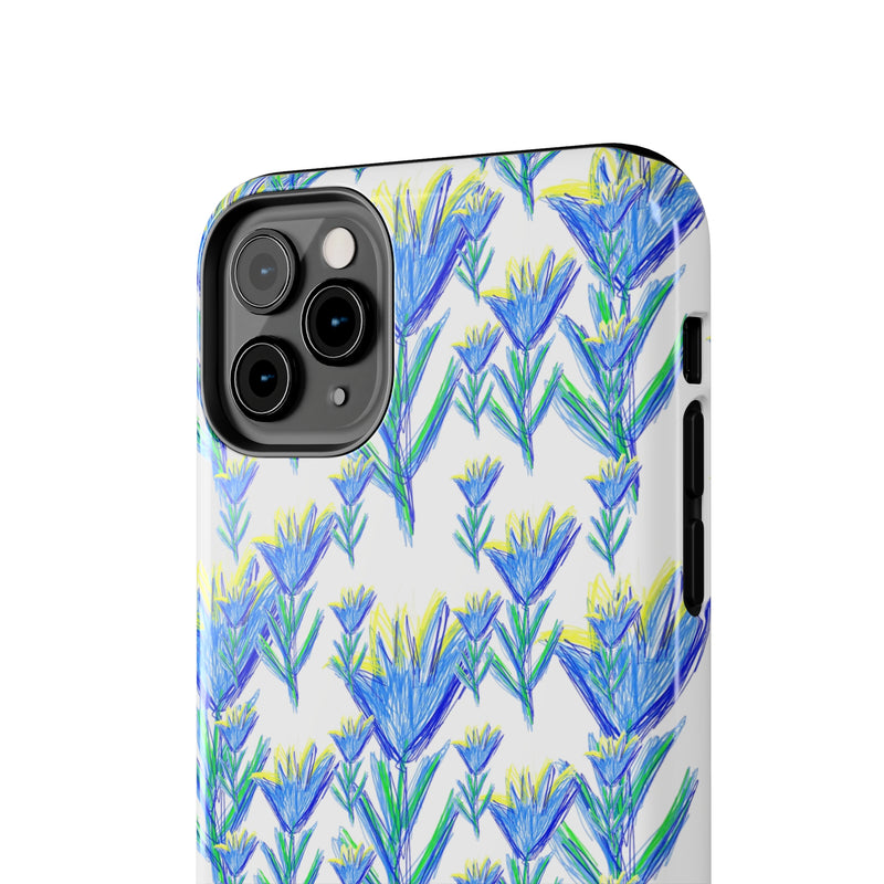 Blue Flower AOP Tough Phone Case