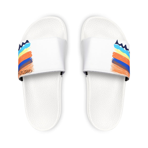 Color Sketch Lines PU Slide Sandals