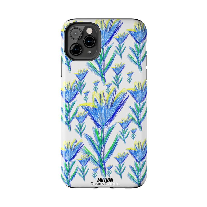 Blue Flower AOP Tough Phone Case