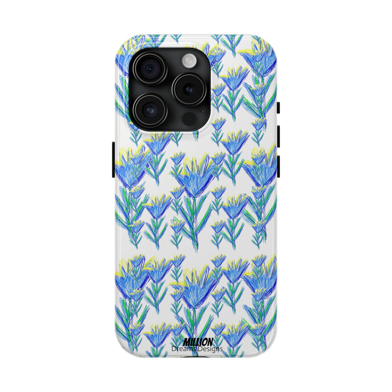 Blue Flower AOP Tough Phone Case