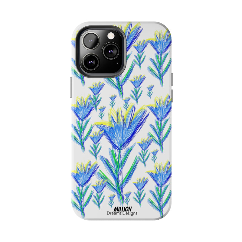 Blue Flower AOP Tough Phone Case