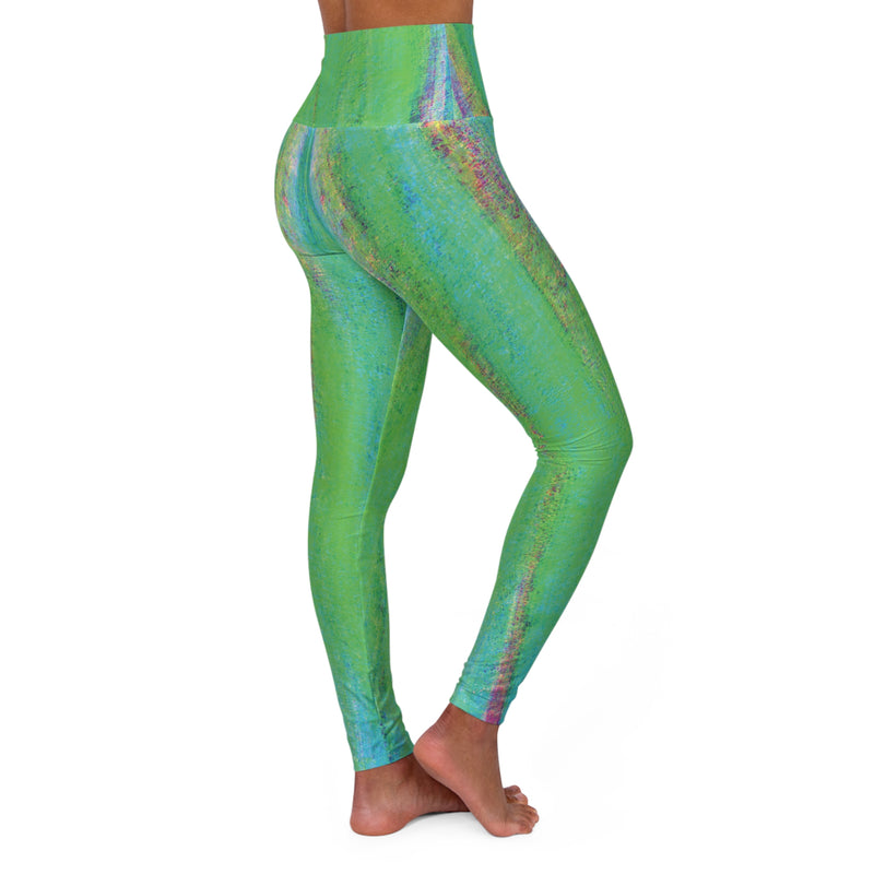 Paint Down Print High Waisted Yoga Leggings (AOP)