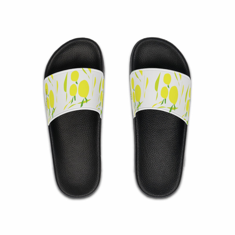 Lemon Yellow Men's PU Slide Sandals