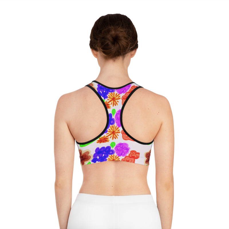 Floral Bold Pattern Sports Bra (AOP)