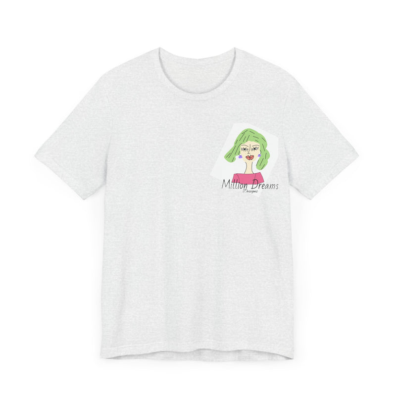 Green Hair Lady Jersey Short Sleeve Tee