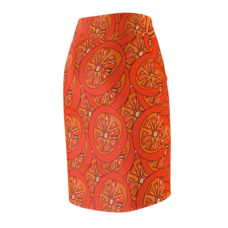 Tangie Orange Women's Pencil Skirt (AOP)