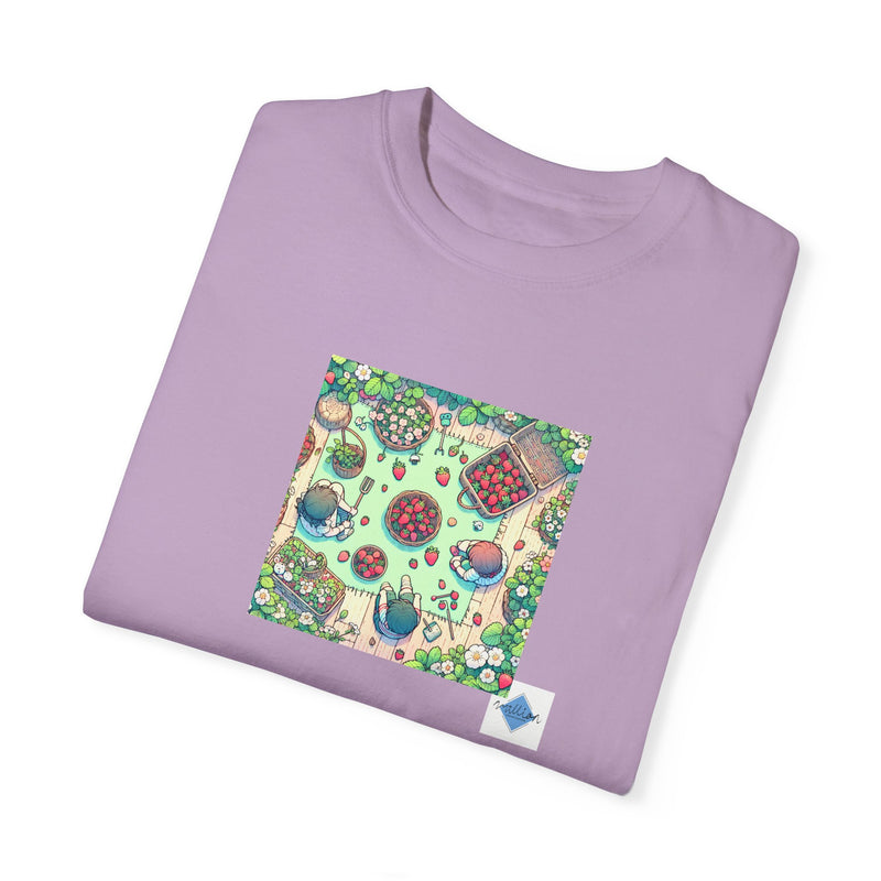 Strawberry Garden Unisex Garment-Dyed T-shirt