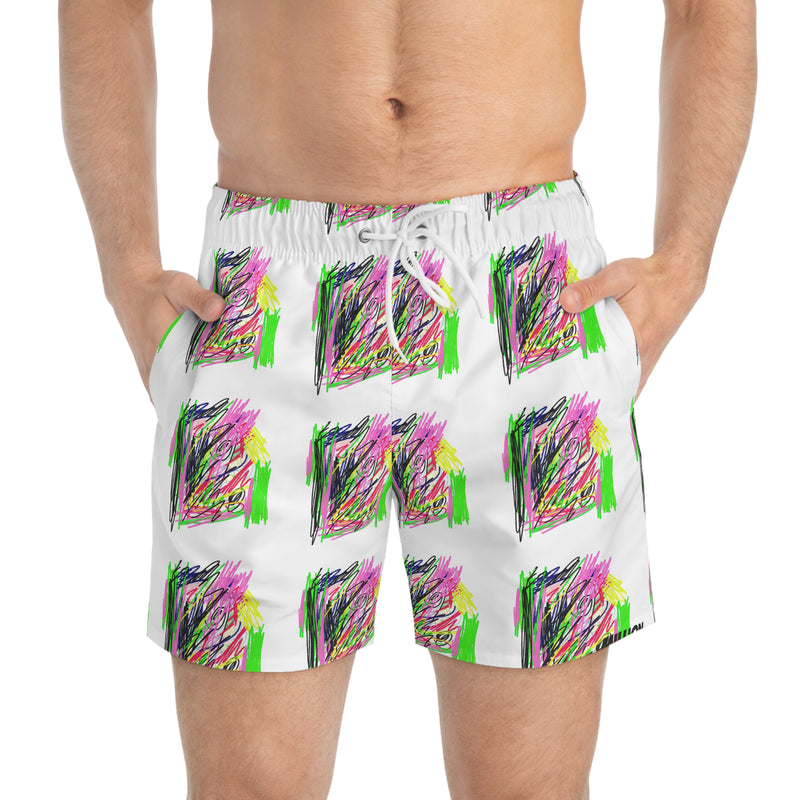 Scribble Art Swim Trunks (AOP)