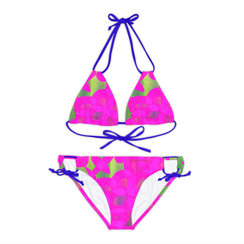 Sketch & Pink Design Strappy Bikini Set (AOP)