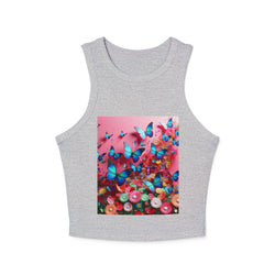 Butterflies In Pink Women's Micro Rib Racer Tank Top