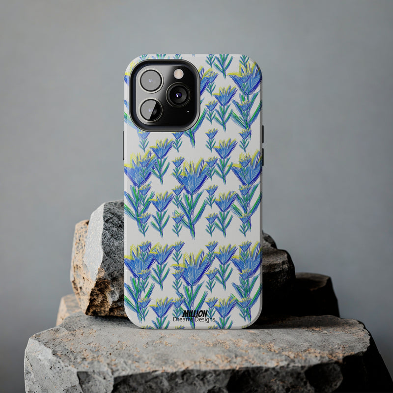 Blue Flower AOP Tough Phone Case