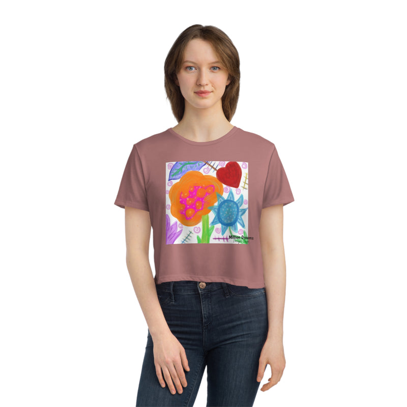 Paint Garden Women's Flowy Cropped Tee